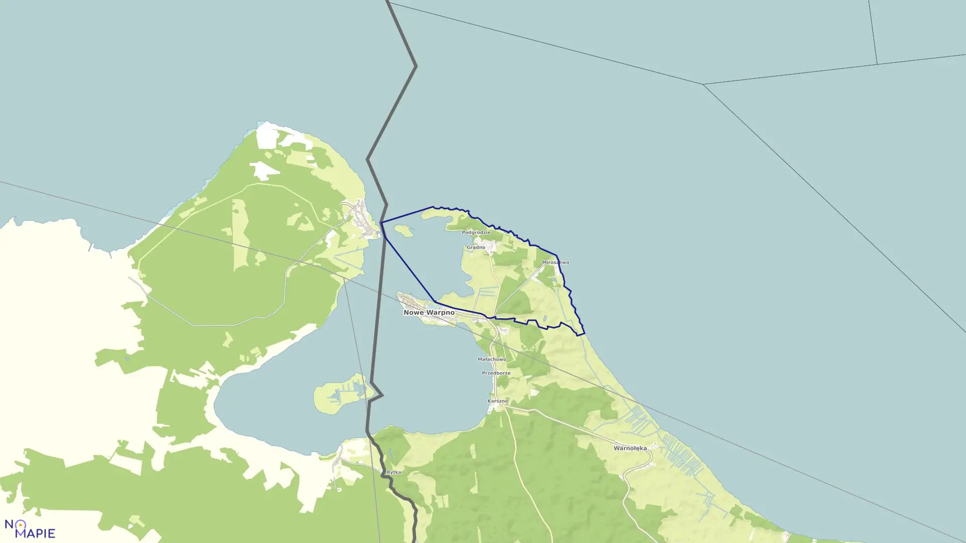 Mapa obrębu Nowe Warpno 2 w gminie Nowe Warpno